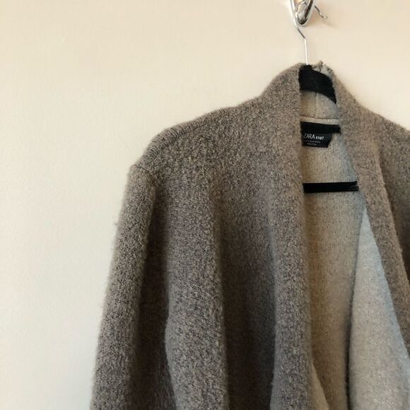 Zara Drapey Waterfall Wool Blend Cardigan - Picture 4 of 7